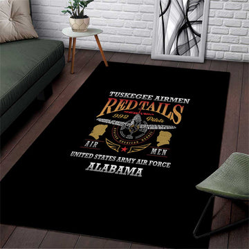 Red Tails Legacy Area Rug WWII Legacy Tribute - Black Color LT15