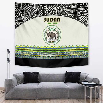 Sudan Tapestry Coat Of Arms 1956-1970 With African Pattern LT15