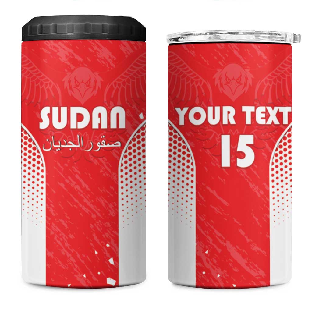 Custom Sudan Football 4 in 1 Can Cooler Tumbler Yalla Falcons of Jediane LT15