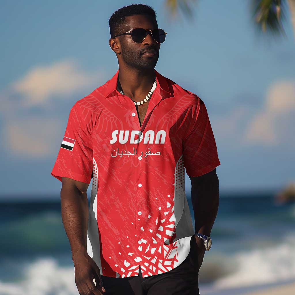 Custom Sudan Football Hawaiian Shirt Yalla Falcons of Jediane LT15