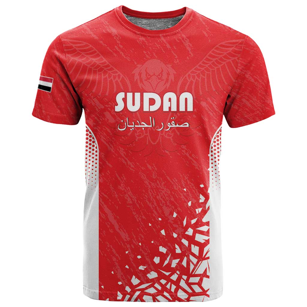 Custom Sudan Football T shirt Yalla Falcons of Jediane LT15