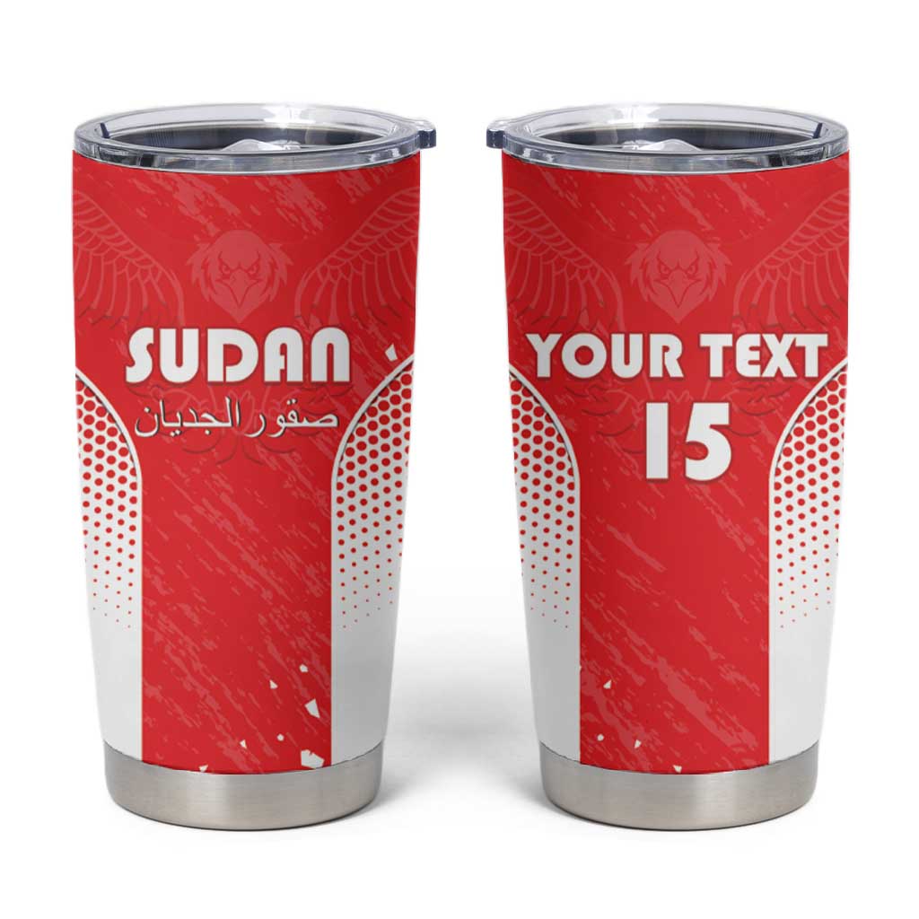 Custom Sudan Football Tumbler Cup Yalla Falcons of Jediane LT15