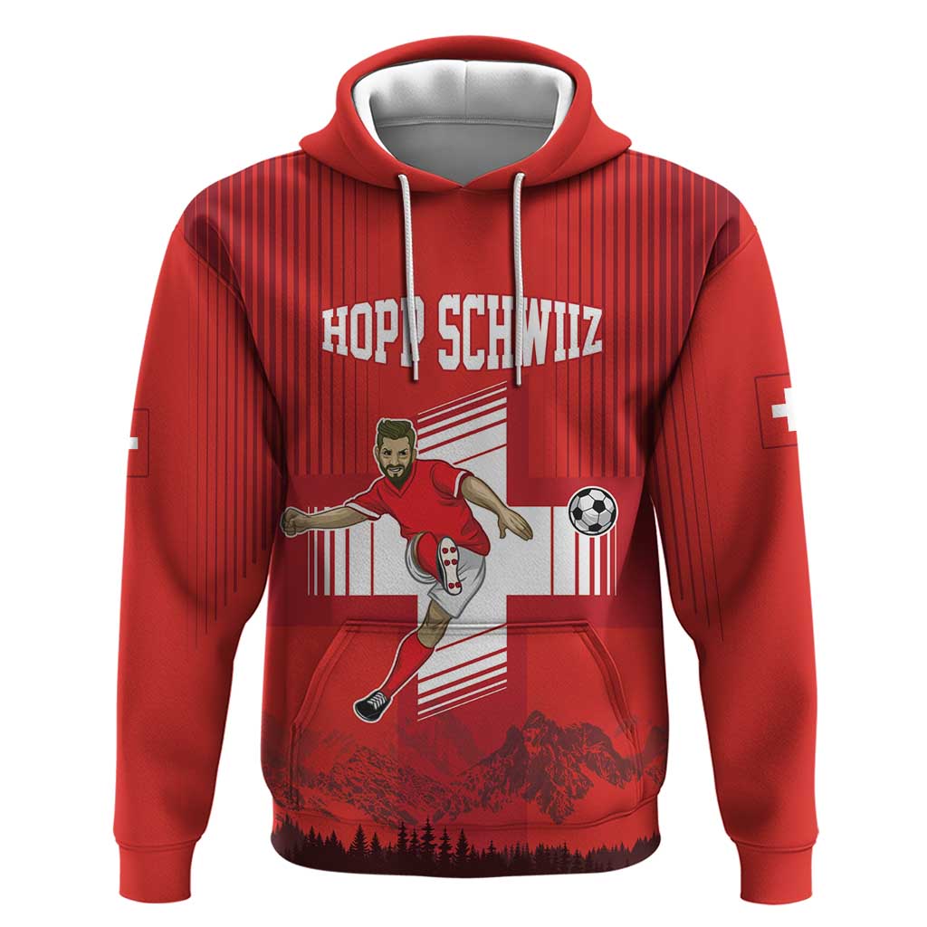 Custom Switzerland Football Hoodie Hopp Schwiiz! LT17