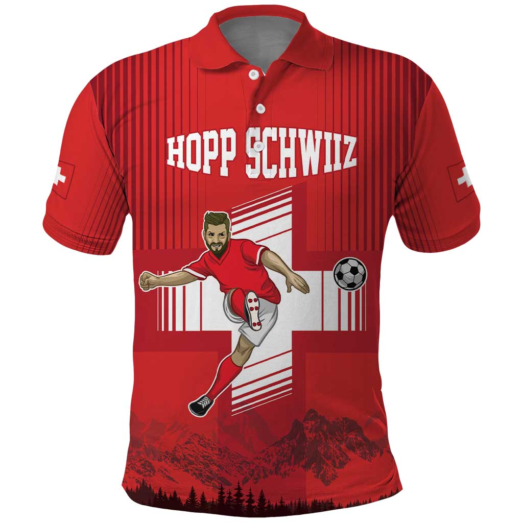 Custom Switzerland Football Polo Shirt Hopp Schwiiz! LT17