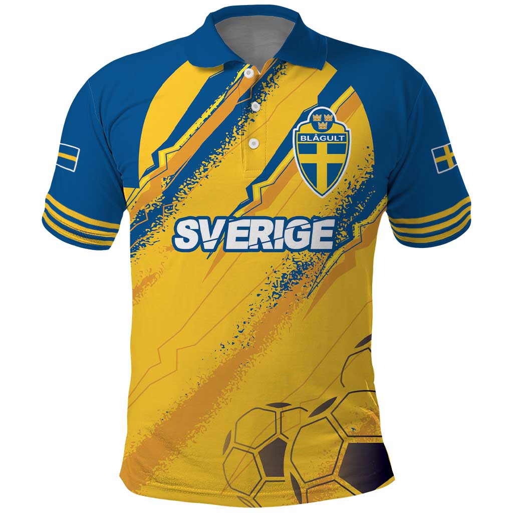 Custom Sweden Football Polo Shirt Sporty Style LT17