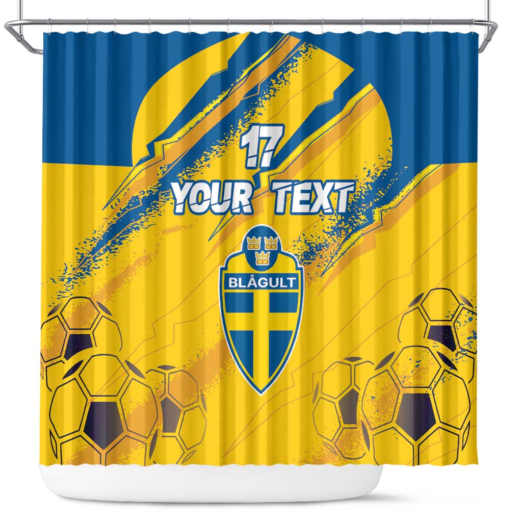 Custom Sweden Football Shower Curtain Sporty Style LT17