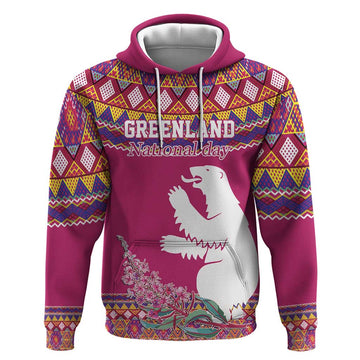 Greenland National Day Hoodie Inuit Kalaallisuut style LT17