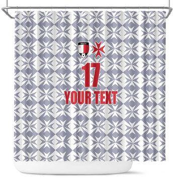 Custom Malta Football Jersey Go Champions Shower Curtain White Style LT17