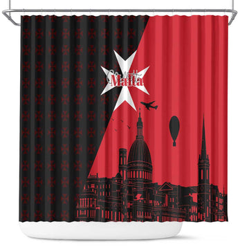 Malta Cross With Valletta Capital Shower Curtain Scenery in Velletta Capital LT17