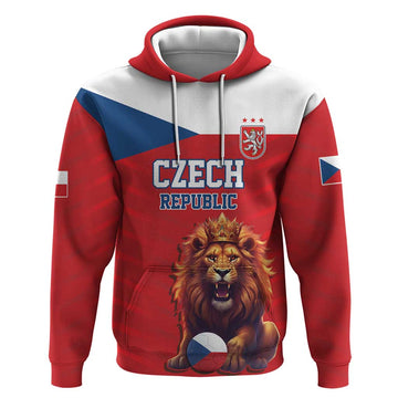 Custom Czech Republic Football Go Champions Hoodie Sporty Style with Lion Mascot LT17