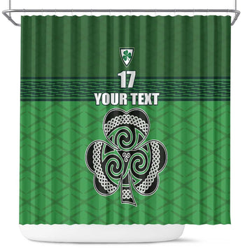 Custom Ireland Football Shower Curtain Celtic Knot with Shamrock LT17