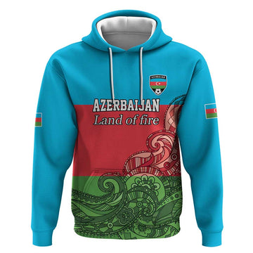 Custom Azerbaijan Football Hoodie Azerbaijan Pattern Buta LT17