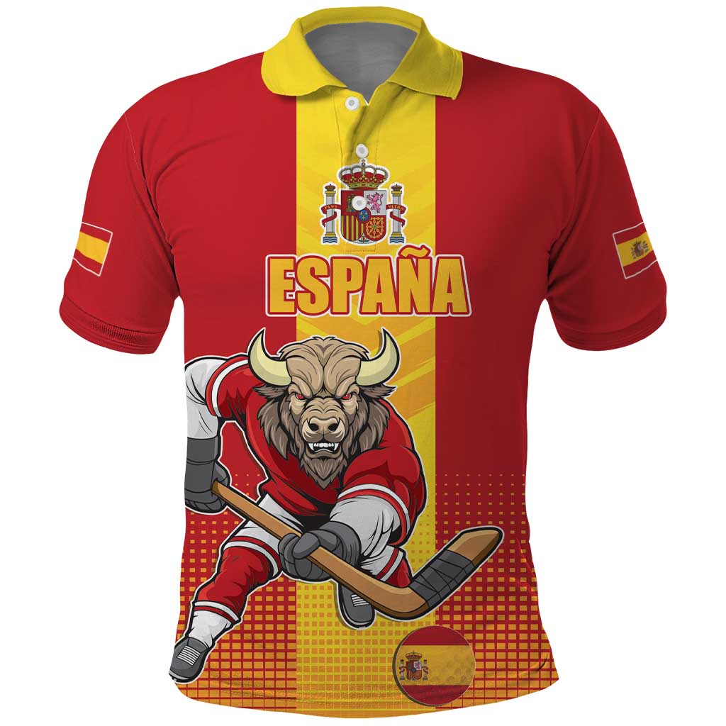 Custom Spain Field Hockey Polo Shirt Sporty Style with Bull Mascot LT17