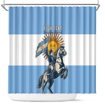 Personalized Argentina Flag Day 20th June Shower Curtain Manuel Belgrano LT17