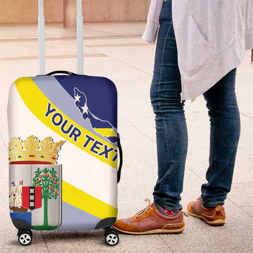 Personalized Curacao Coat of Arms Luggage Cover Map Flag Style LT17