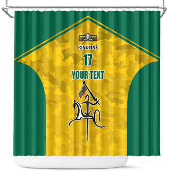 Republic of Lithuania Football Shower Curtain Sporty Style LT17