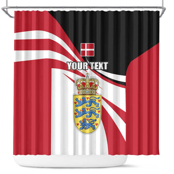 Personalized Danmark Coat of Arms Shower Curtain Denmark Three Pale Blue Lions LT17