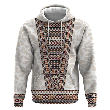 Danmark Traditional Patern with Daisy Hoodie Danish Patern Simple Style LT17