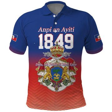 Personalized Haiti Second Empire Polo Shirt Anpi an Ayiti 1849-1859 LT17