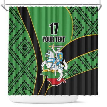 Republic of Lithuana Rugby Shower Curtain Sporty Style LT17
