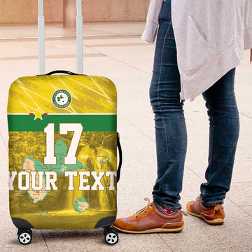 Custom Guadeloupe Football Luggage Cover Basse Terre Yellow Style LT17