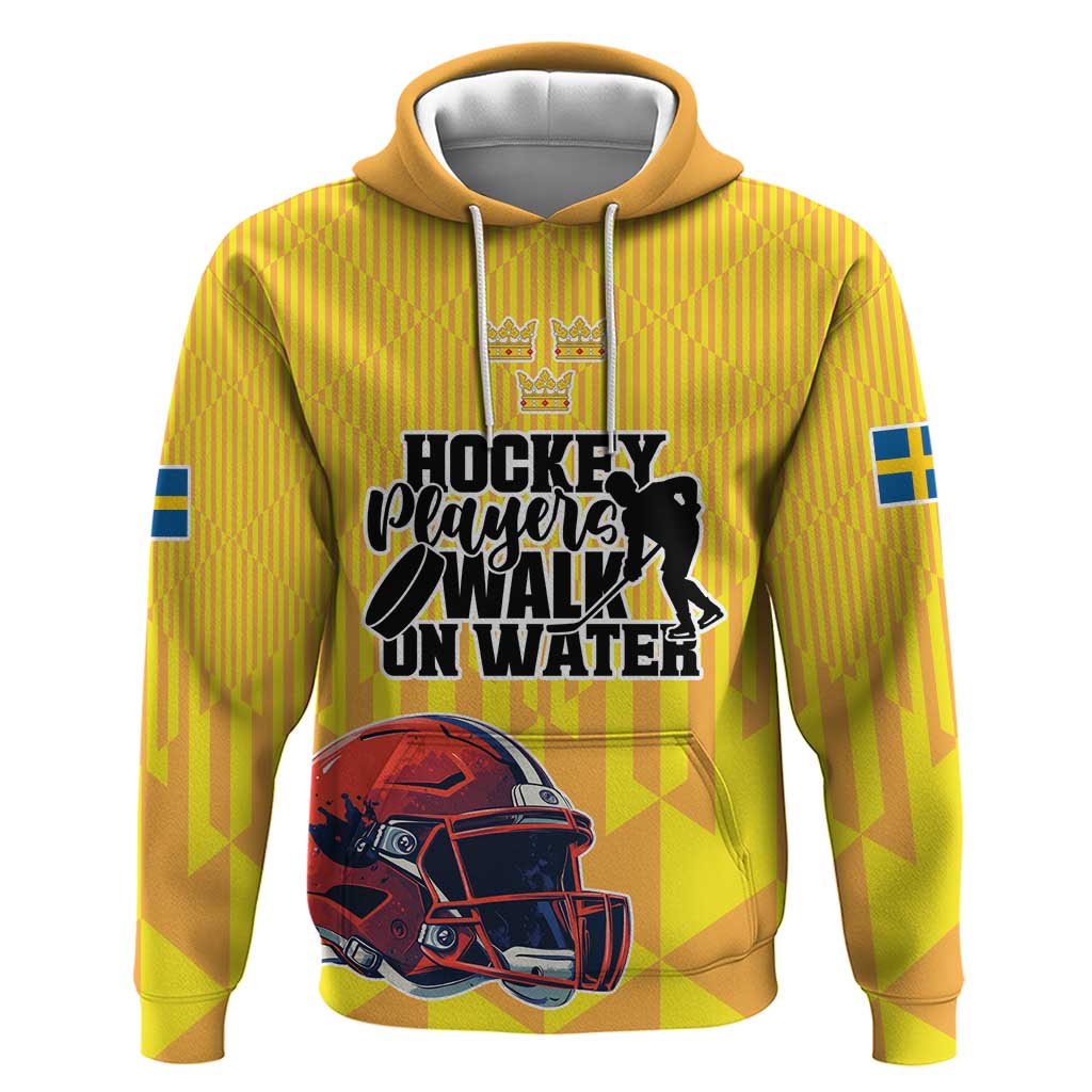 Custom Sweden Ice Hokey Go Champions Hoodie Gold Style LT17