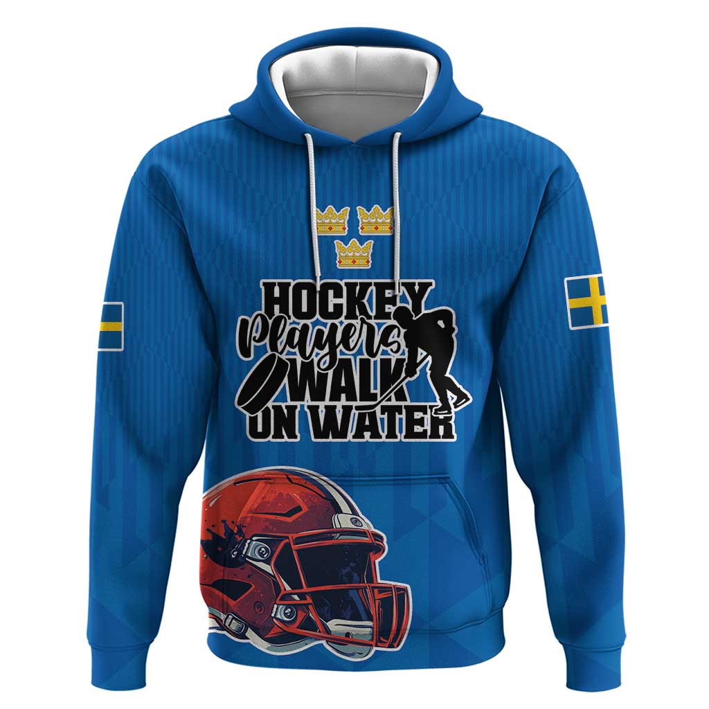 Custom Sweden Ice Hokey Go Champions Hoodie Blue Style LT17