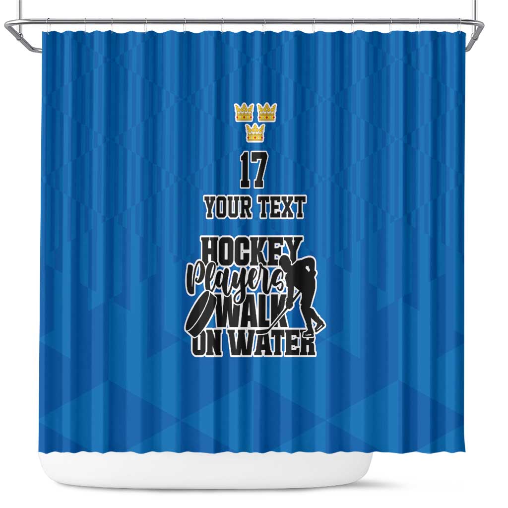 Custom Sweden Ice Hokey Go Champions Shower Curtain Blue Style LT17