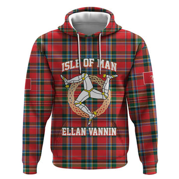 Personalized Isle of Man Triskelion Hoodie Celtic Knots with Red Tartan LT17
