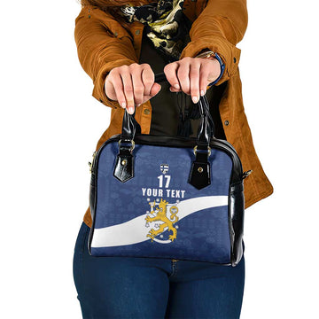 Custom Finland Football We are Champions Shoulder Handbag Huuhkajat with Finnish Folk Paterns LT17