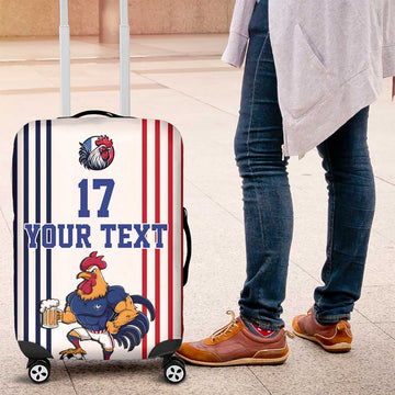 Custom France Football Luggage Cover White Gallic Rooster Mascot LT17
