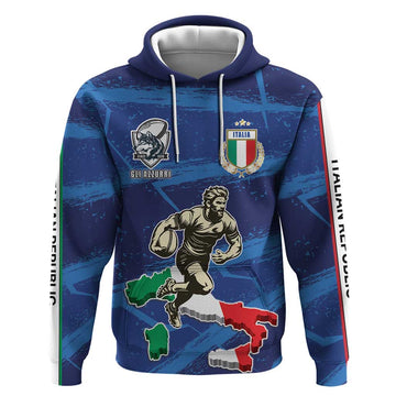Italian Republic Rugby Custom Hoodie Sporty Style LT17