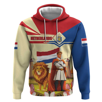 Netherlands Lion and Knight Hoodie Tulips and Windmills LT17