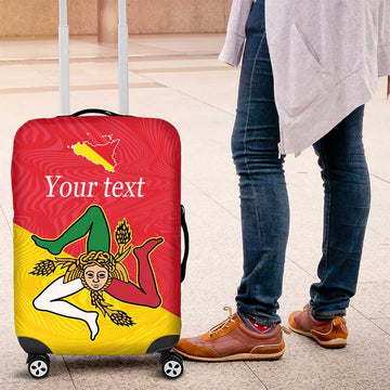 Personalized Italy Sicily Luggage Cover Sicilia Gorgoneion with Triskeles LT17