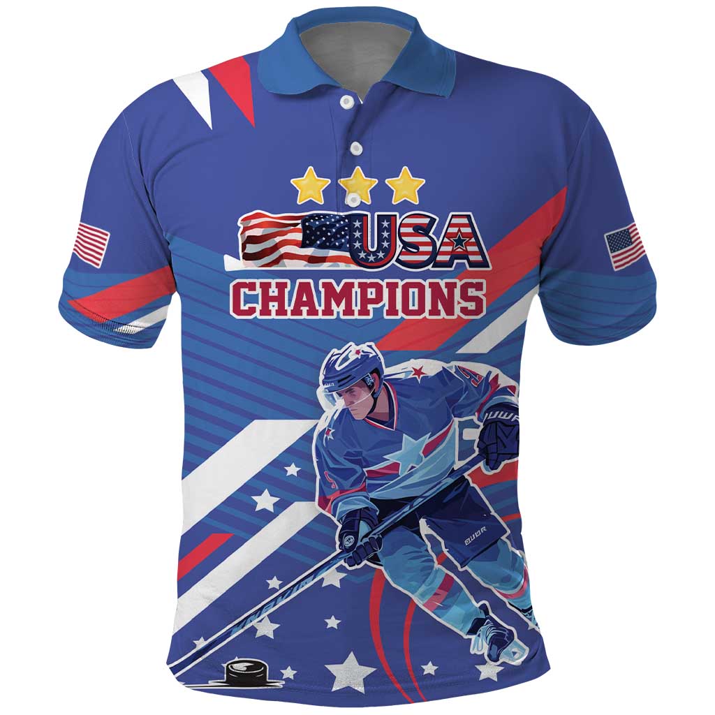 Custom United States Ice Hockey Polo Shirt USA Go Champions Sporty Style LT17