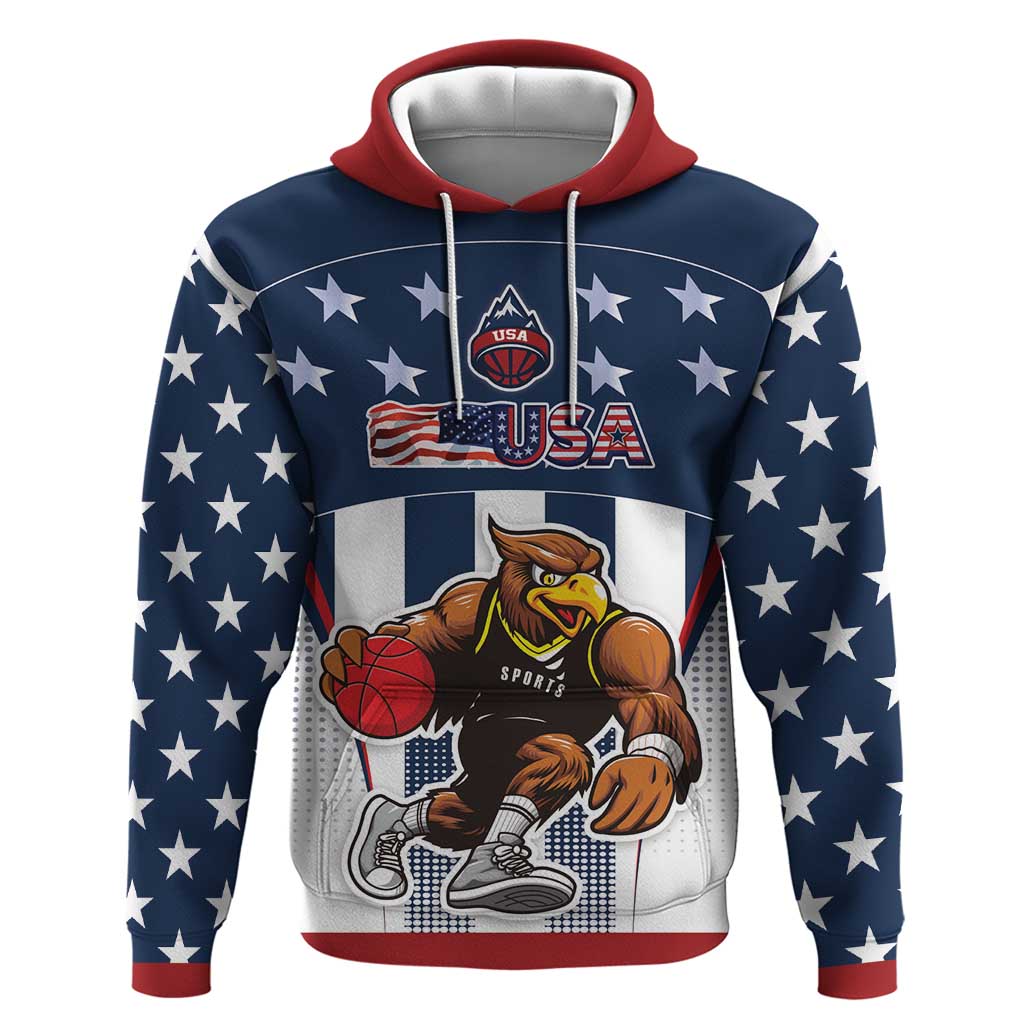 Custom United States Basketball Hoodie USA Eagle Mascot Style LT17