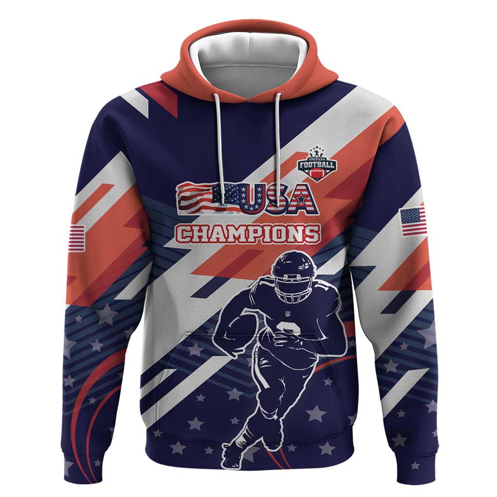 Custom United States American Football Hoodie USA Go Champions Sporty Style LT17