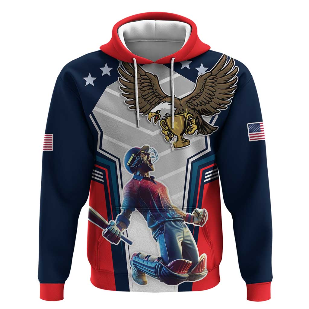 Custom United States Cricket Hoodie USA Go Champions and Eagle Mascot Style LT17