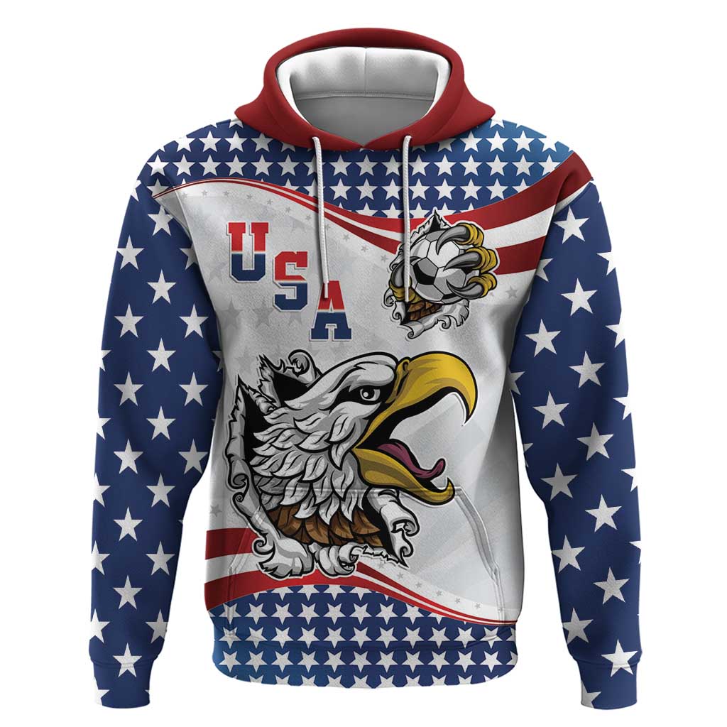 Custom United States Soccer Hoodie USA Eagle Mascot Style LT17