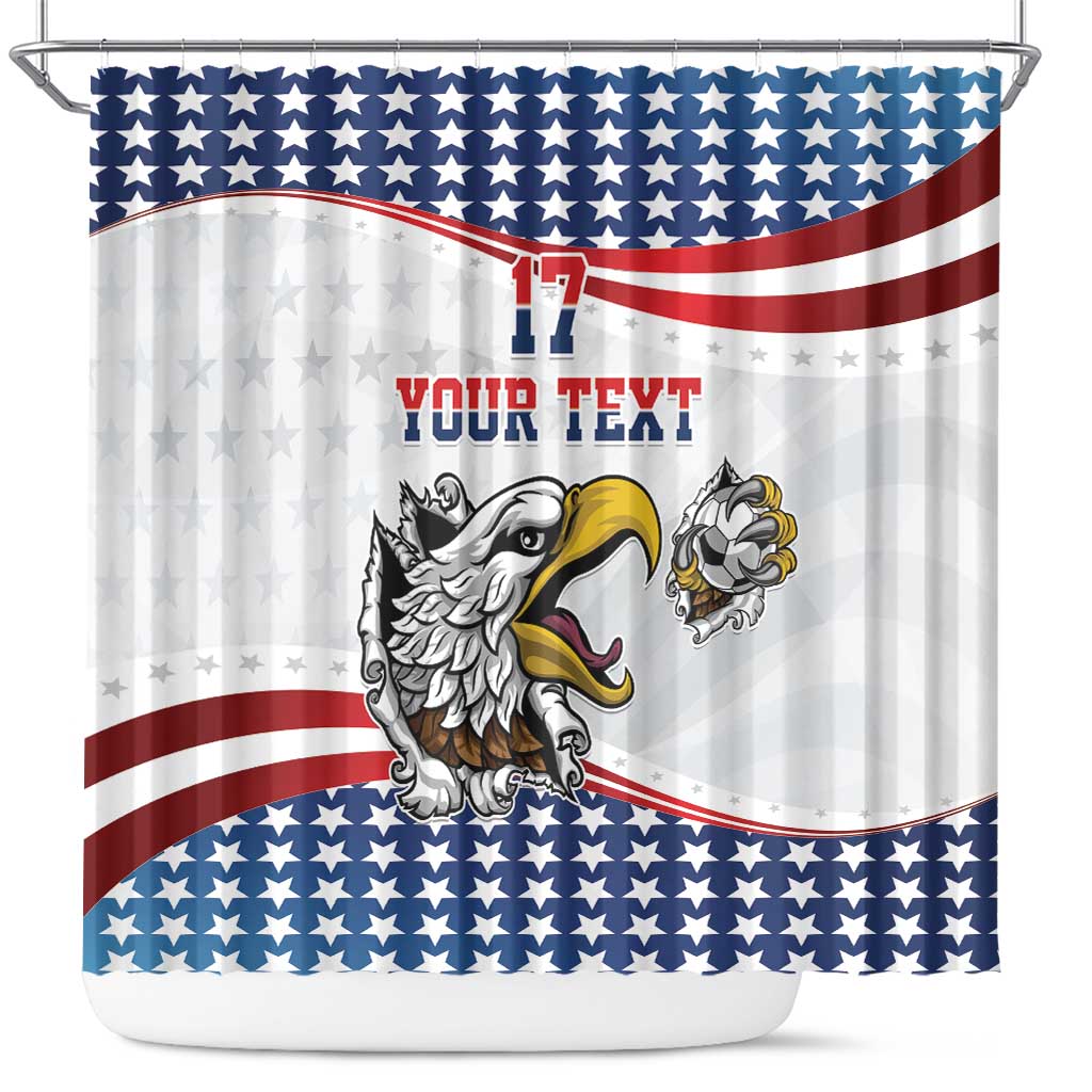 Custom United States Soccer Shower Curtain USA Eagle Mascot Style LT17