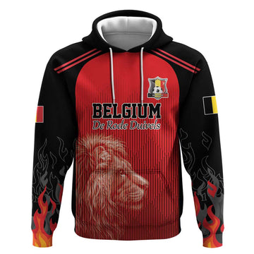 Custom Belgium Football We are Champions Hoodie Red Style Come on De Rode Duivels LT17