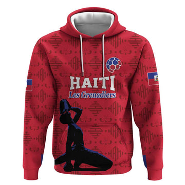 Custom Haiti Football Hoodie Come on Les Grenadiers Red Style LT17