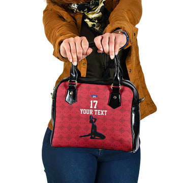 Custom Haiti Football Shoulder Handbag Come on Les Grenadiers Red Style LT17