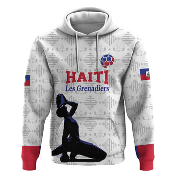 Custom Haiti Football Hoodie Come on Les Grenadiers White Style LT17