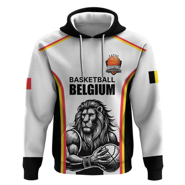 Custom Belgium Basketball Hoodie Lion Mascot Sporty Style LT17