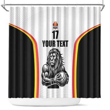 Custom Belgium Basketball Shower Curtain Lion Mascot Sporty Style LT17