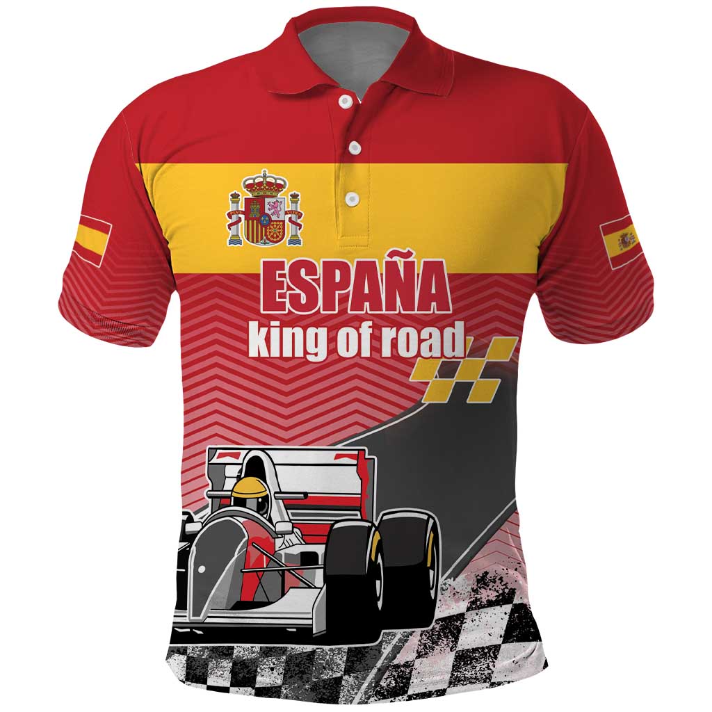 Custom Spain Formula One Polo Shirt Motorsport with Flag F1 World Championship LT17