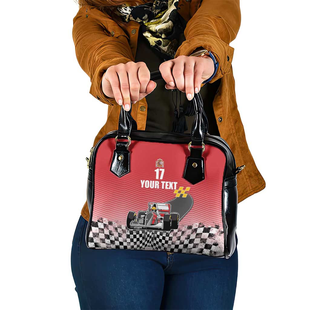 Custom Spain Formula One Shoulder Handbag Motorsport with Flag F1 World Championship LT17
