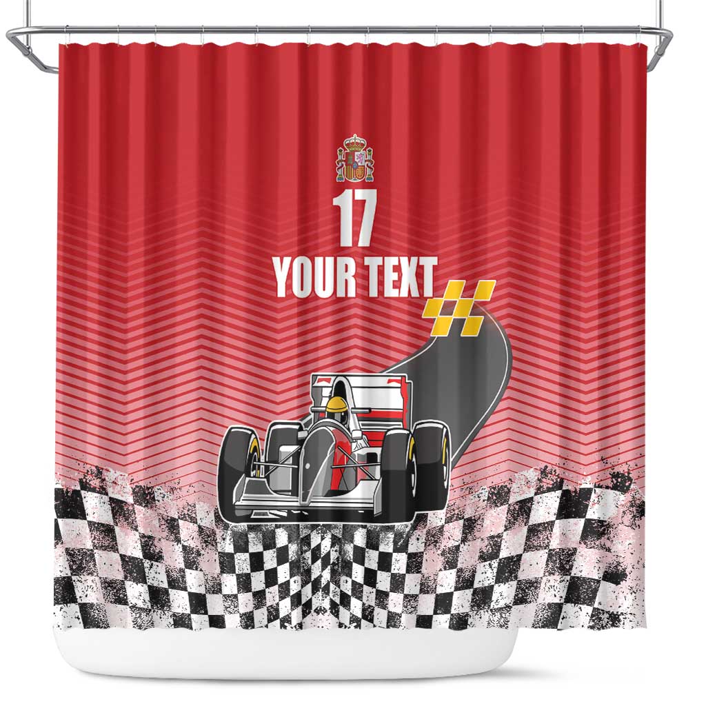 Custom Spain Formula One Shower Curtain Motorsport with Flag F1 World Championship LT17