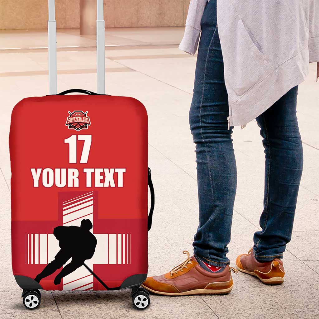 Custom Switzerland Ice Hockey Luggage Cover La Nati Go Champions LT17